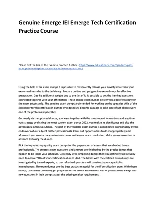 genuine emerge iei emerge tech certification