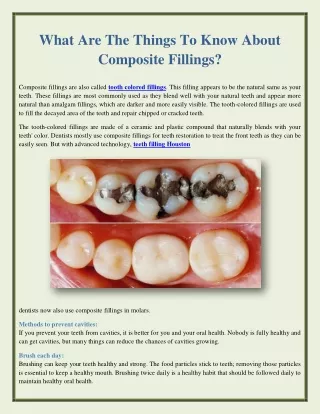 What Are The Things To Know About Composite Fillings?