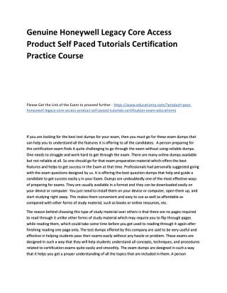 genuine honeywell legacy core access product self