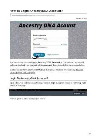 how to login ancestrydna account