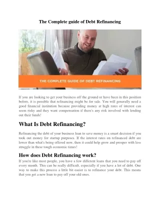the complete guide of debt refinancing