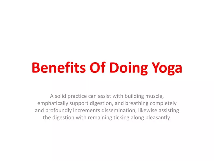 benefits of doing yoga