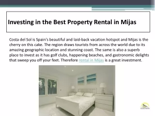 Investing in the Best Property Rental in Mijas