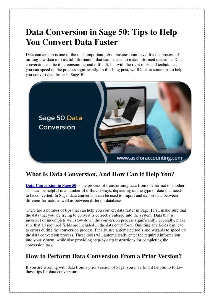 data conversion in sage 50 tips to help