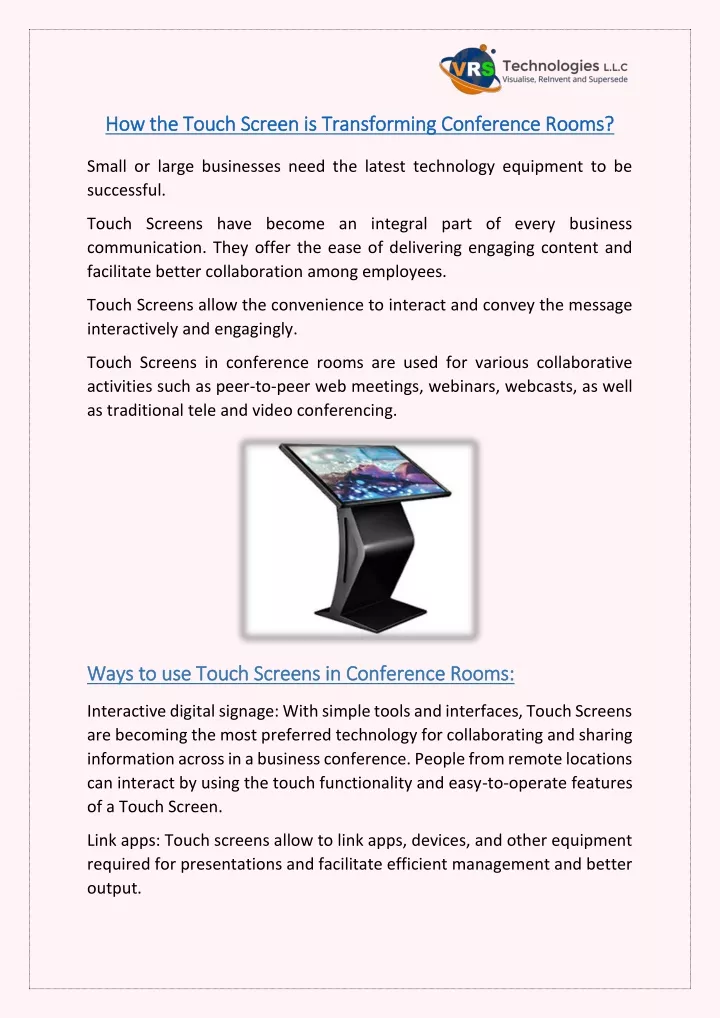 how the to how the touch screen is transforming