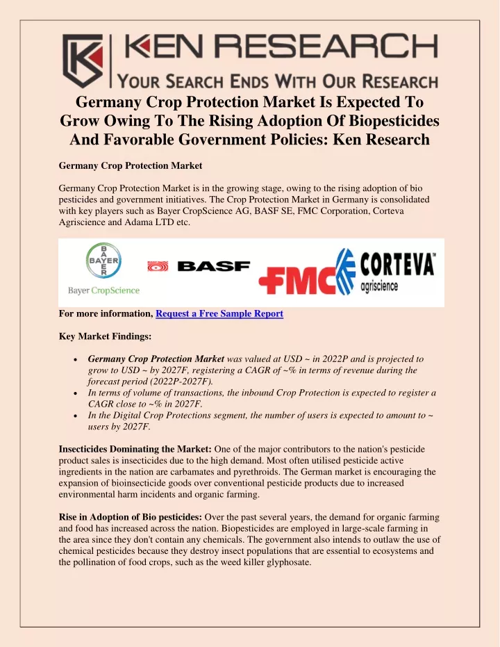 germany crop protection market is expected