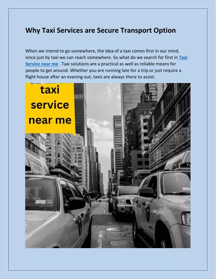 why taxi services are secure transport option