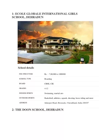 TOP SCHOOLS IN DEHRADUN