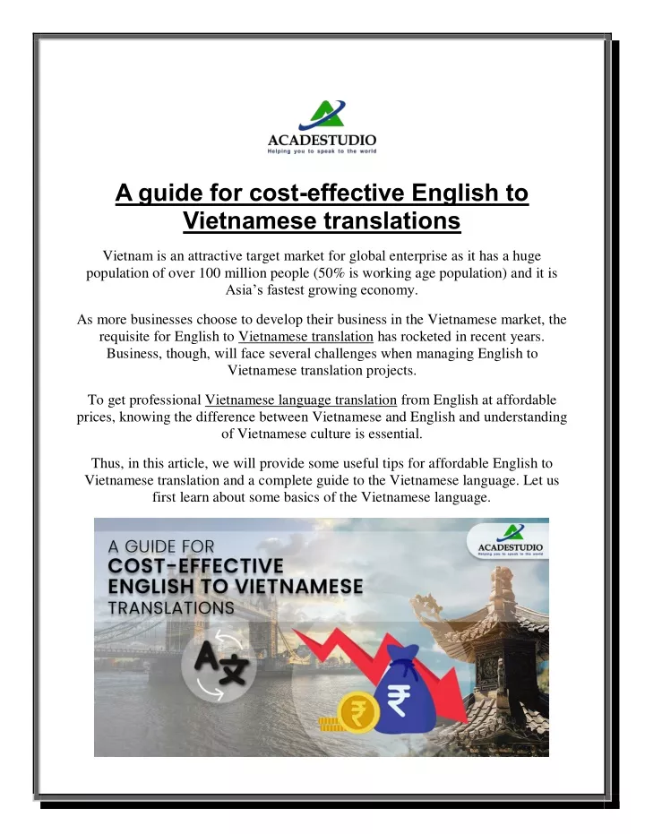a guide for cost effective english to vietnamese