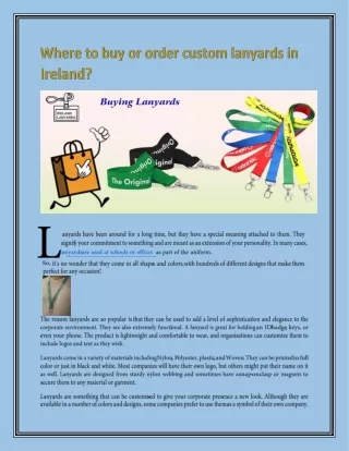 Where to buy or order custom lanyards in Ireland
