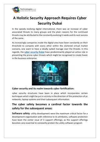 a holistic security approach requires cyber