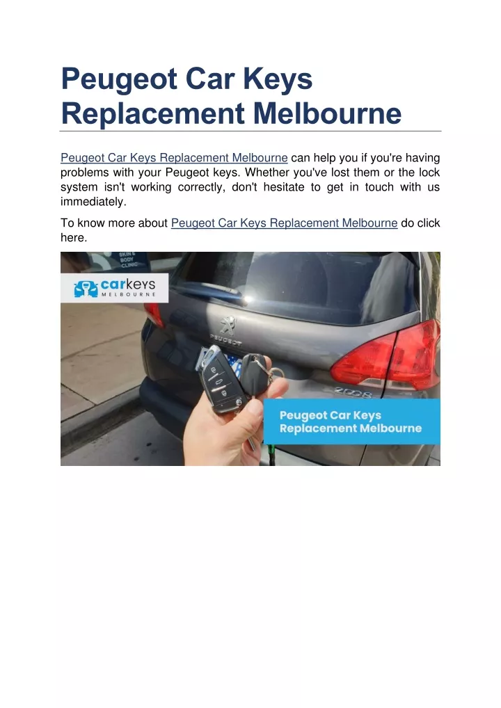 peugeot car keys replacement melbourne