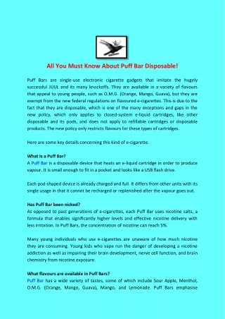 all you must know about puff bar disposable