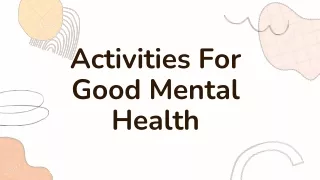 activities for good mental health