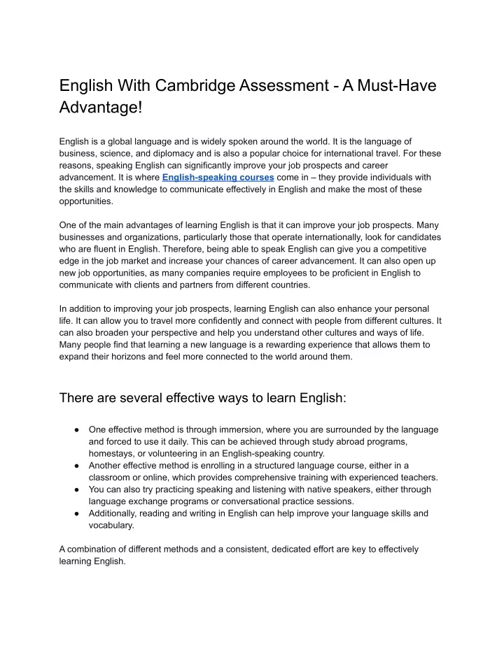 english with cambridge assessment a must have