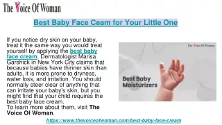 Best Baby Face Ceam for Your Little One