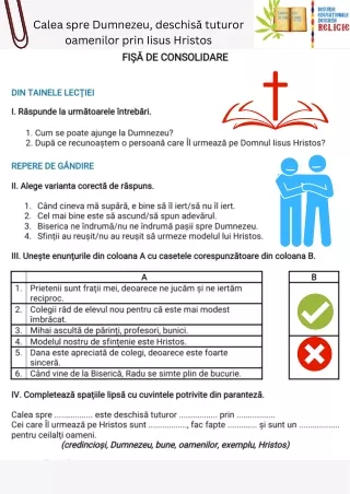 Fisa  IV Calea spre Dumnezeu, deschisă tuturor oamenilor prin Iisus Hristos (1) (1) (1)