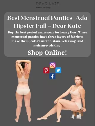Best Menstrual Panties  Ada Hipster Full – Dear Kate