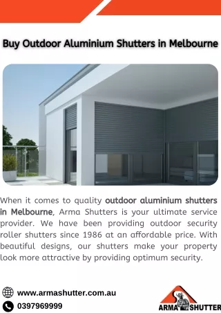 Buy Outdoor Aluminium Shutters in Melbourne