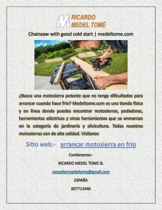 Chainsaw with good cold start | medeltome.com