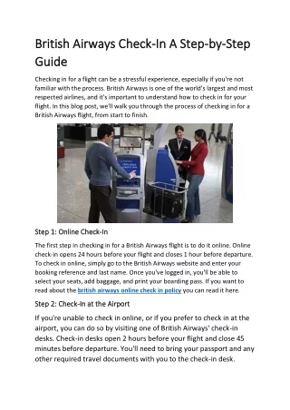 british airways check british airways check