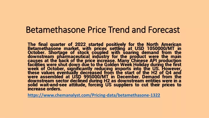 betamethasone price trend and forecast