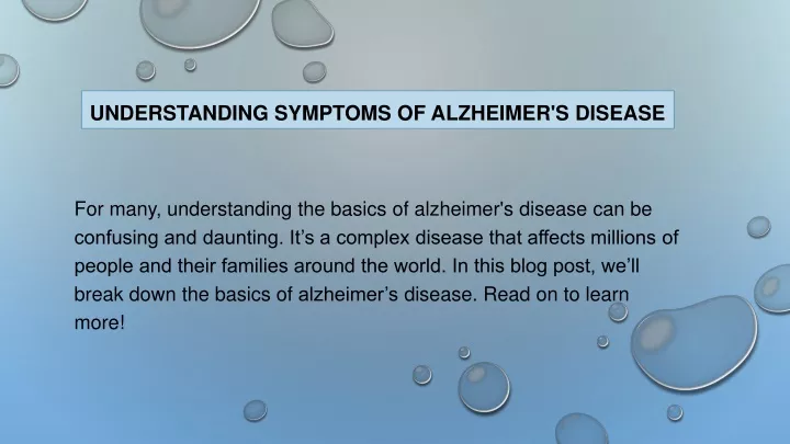 understanding symptoms of alzheimer s disease