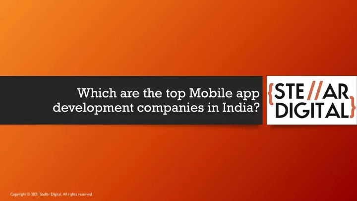 which are the top mobile app development companies in india