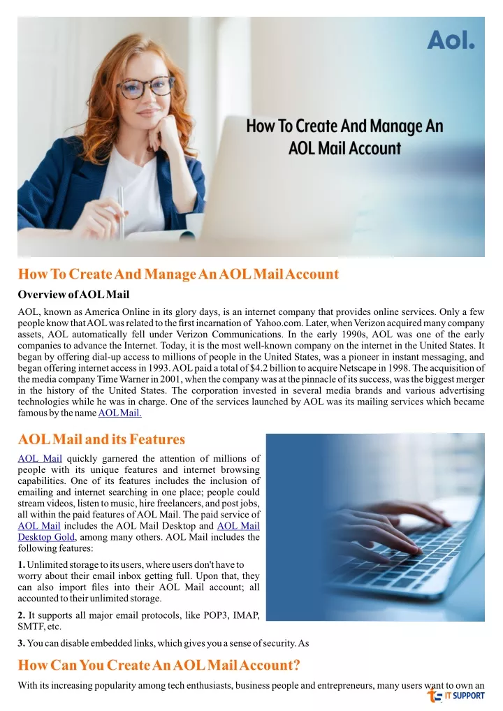 how to create and manage an aol mail account