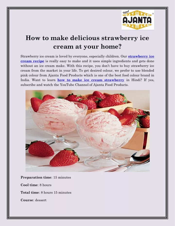 how to make delicious strawberry ice cream