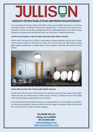 looking for the best range of closet light motion