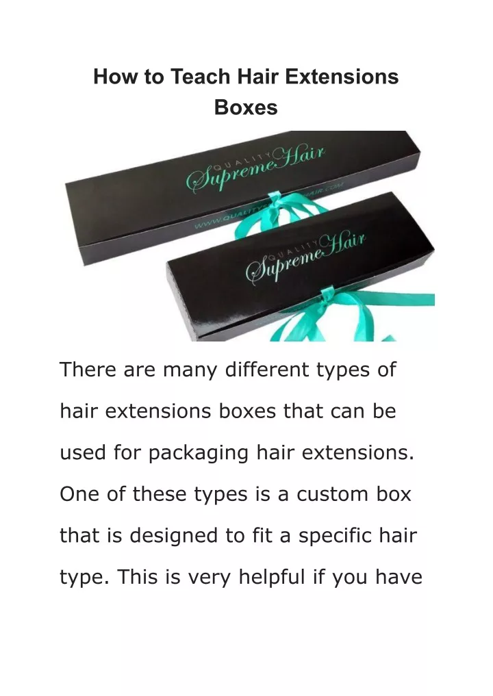 how to teach hair extensions boxes