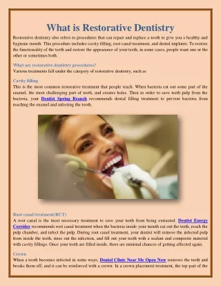 What is Restorative Dentistry