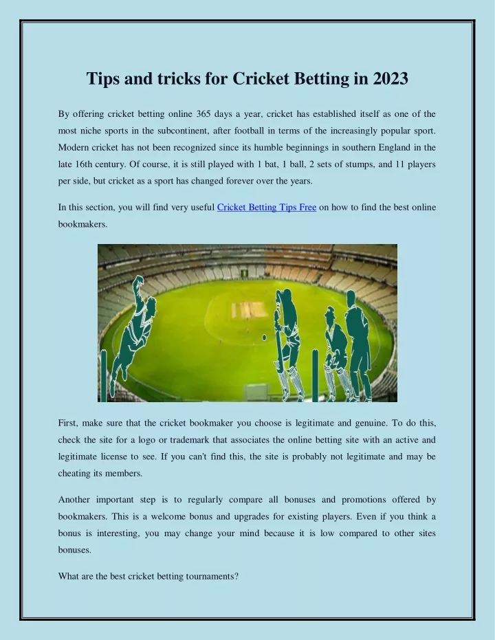 tips and tricks for cricket betting in 2023