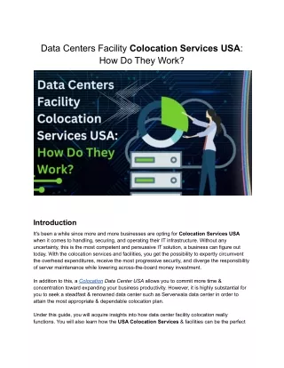 data centers facility colocation services