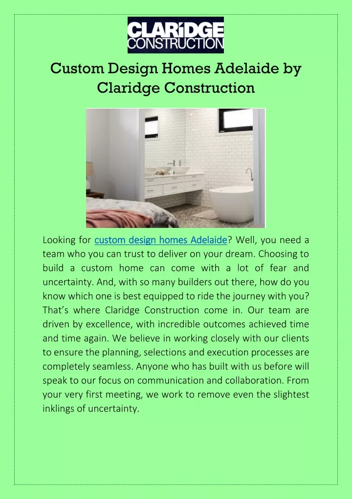 custom design homes adelaide by claridge