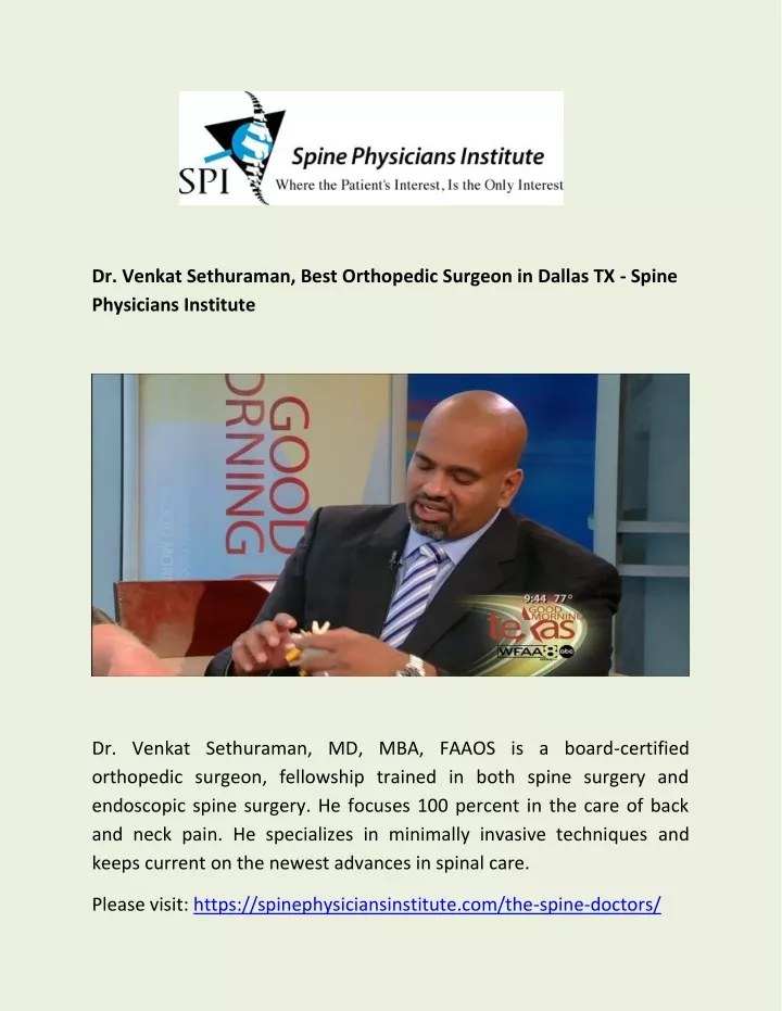 dr venkat sethuraman best orthopedic surgeon