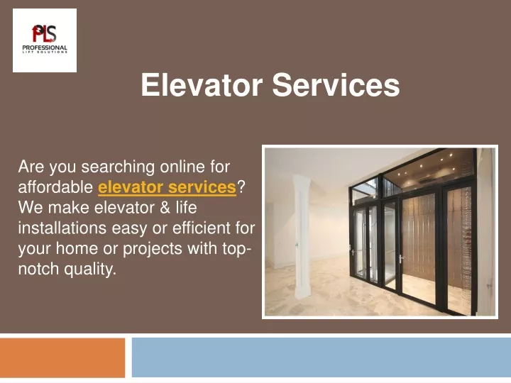 elevator services