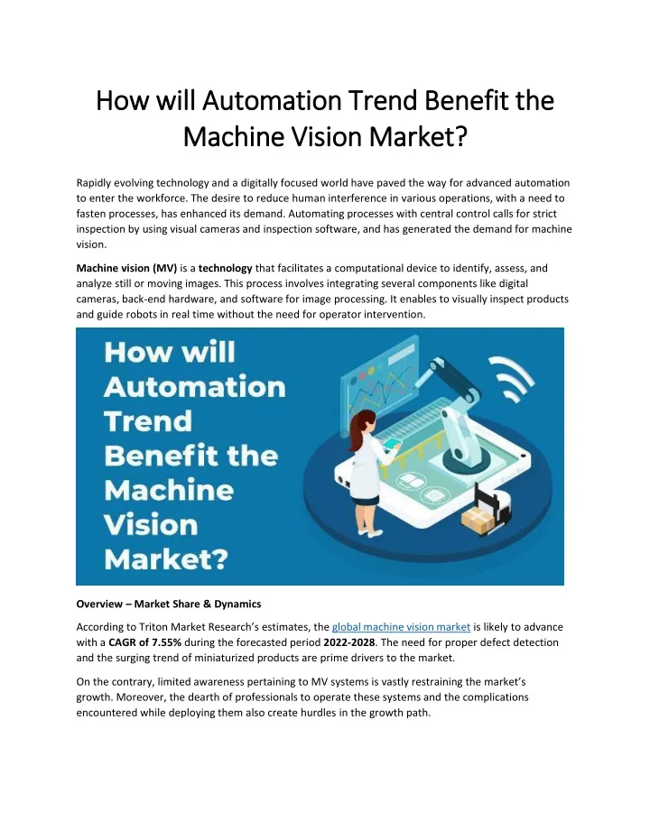 how will automation trend benefit the machine vision market