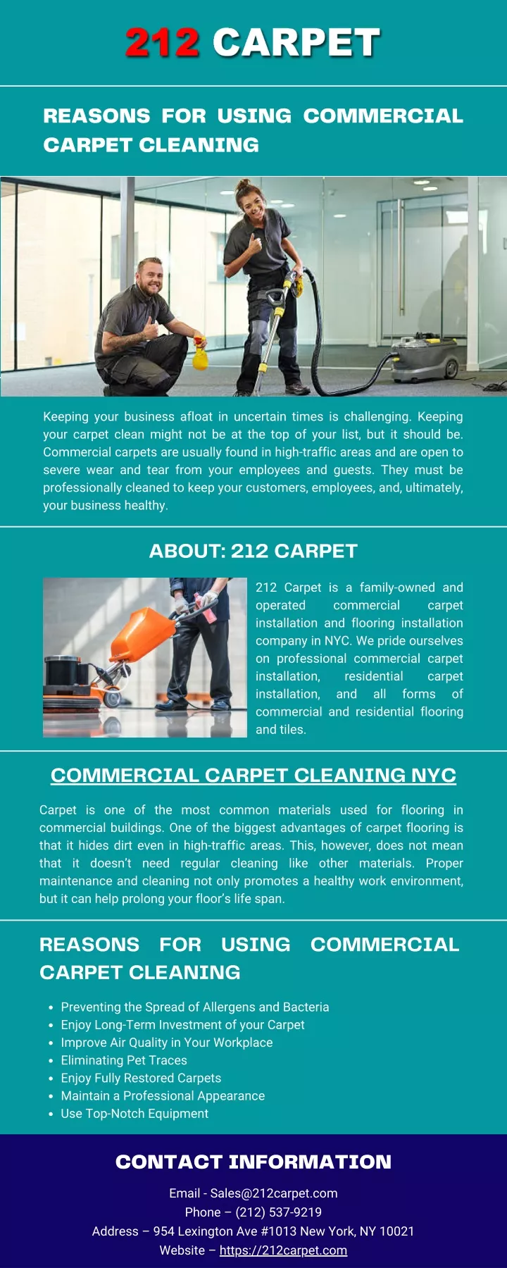reasons for using commercial carpet cleaning