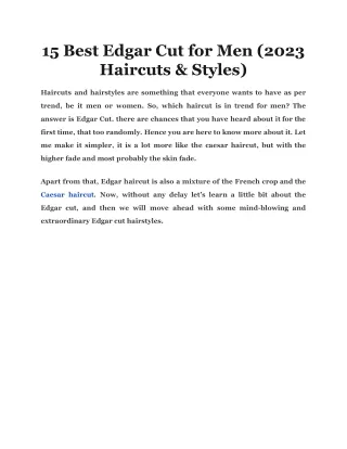 15 Best Edgar Cut for Men (2023 Haircuts & Styles)