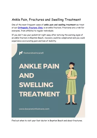 Treatment Guide for Ankle Pain and Swelling