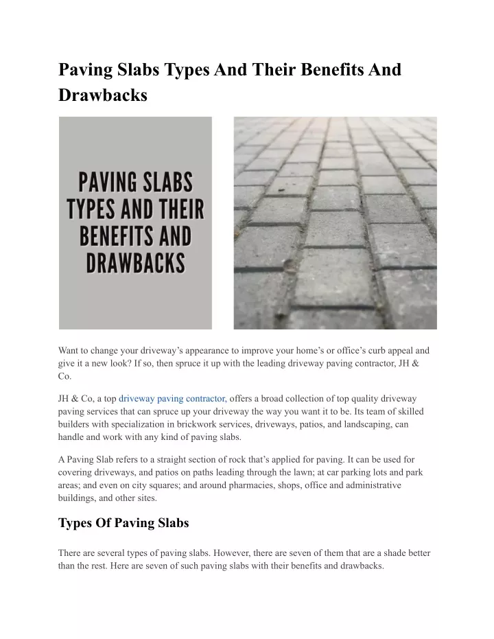 paving slabs types and their benefits