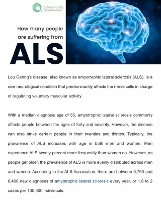How many people are suffering from ALS