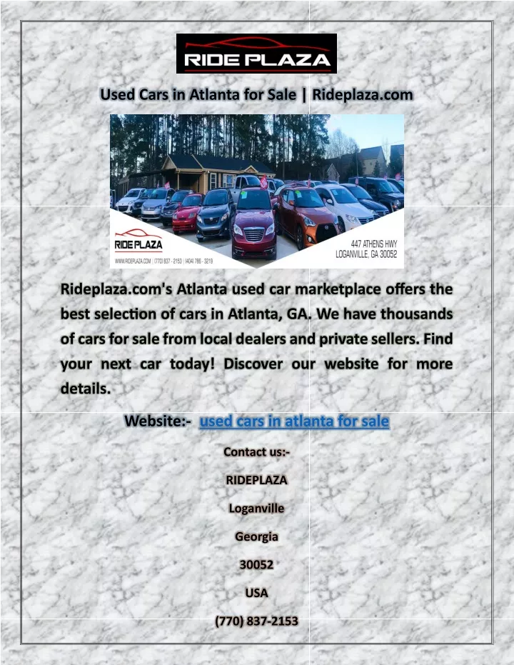 used cars in atlanta for sale rideplaza com