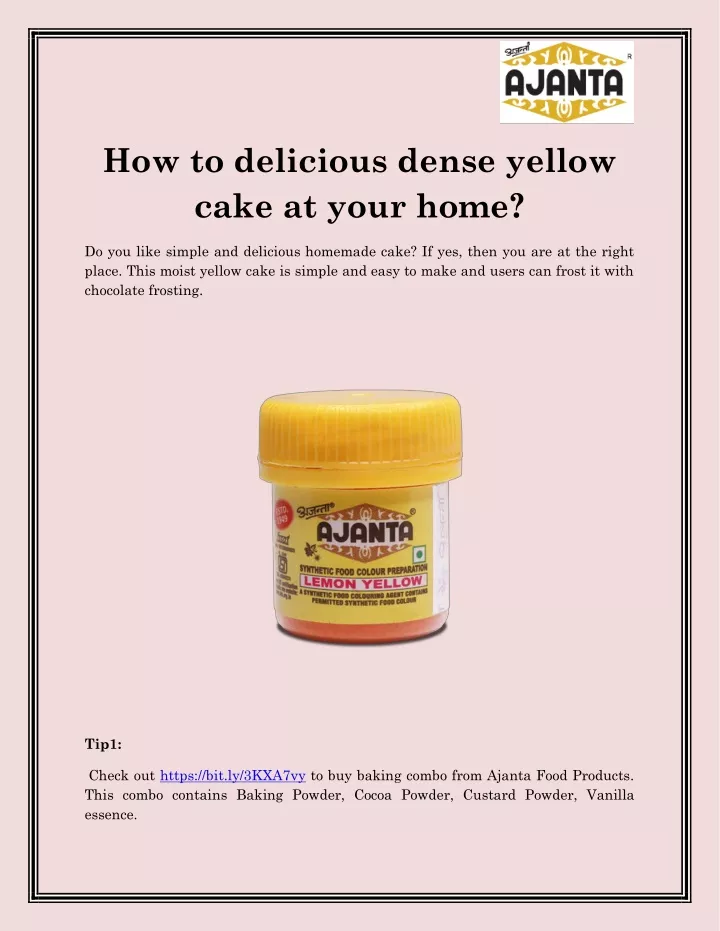 how to delicious dense yellow cake at your home