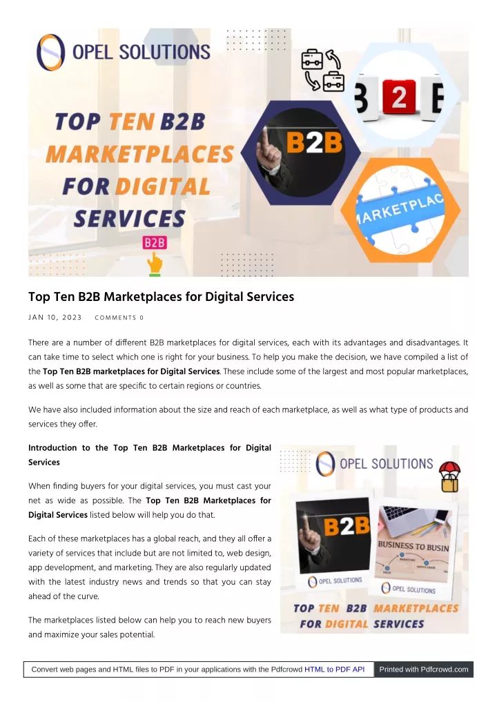 PPT - How To Improve Top Ten B2b Marketplaces For Digital Services ...