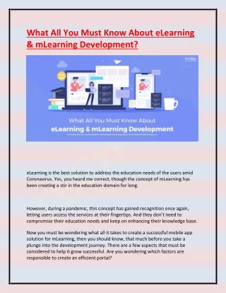 what all you must know about elearning mlearning