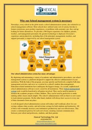 why our school management system is necessary