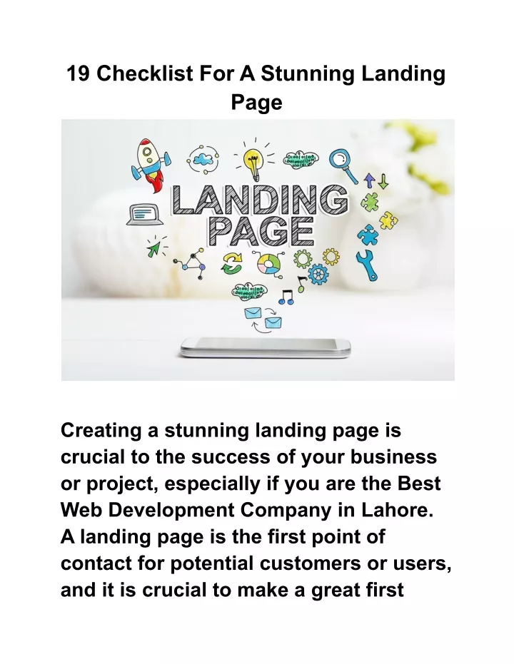 19 checklist for a stunning landing page